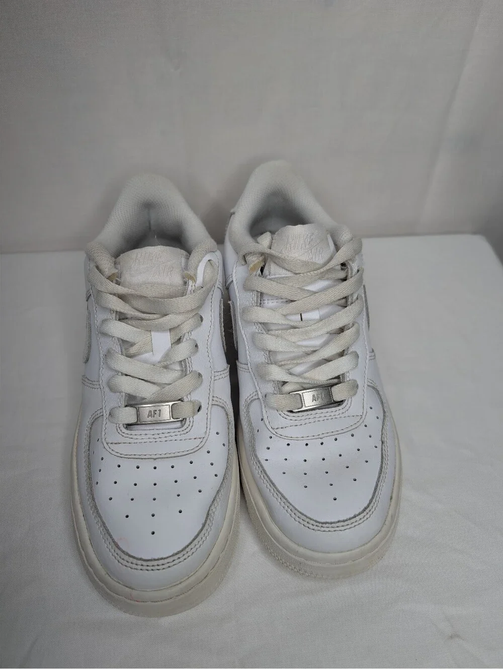 Nike Air Force 1 White Leather Sneakers 5Y